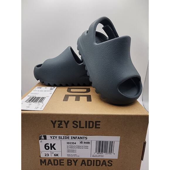 adidas Other - adidas Yeezy Slide InfantSlateMarine ID2354 Toddler Size 6K Used Great Condition